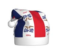 YYHHAOFA Iowa State Flag Chapeau de Noël pour adulte Doux et moelleux Idéal pour une utilisation à long terme