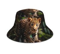 YYHHAOFA Joli bob réfléchissant imprimé Jaguar léger, respirant, pliable pour homme et femme, noir