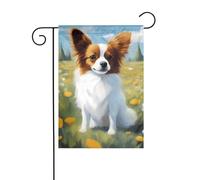 YYHHAOFA Joli drapeau de jardin avec motif papillon blanc - Décoration de cour - 30,5 x 45,7 cm - Pour jardin, terrasse, balcon