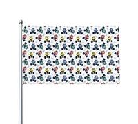 YYHHAOFA Jolis camions monstres imprimés bannières d'extérieur de 0,9 x 1,5 m - Drapeau en polyester durable pour pelouse, terrasse et décorations de fête