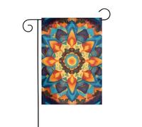 YYHHAOFA Kaléidoscope Mandala imprimé mât de drapeau extérieur cour décoration double face 30,5 x 45,7 cm