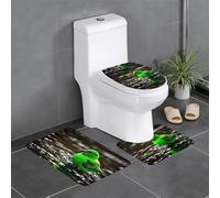 YYHHAOFA Kingfisher Lot de 3 tapis de sol antidérapants en forme de U pour toilettes fermement fixés, absorbants et durables, épais et confortables