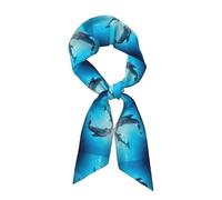 YYHHAOFA Kiss Dauphin Tale Pattern Picture Écharpe tendance pour femme, un accessoire polyvalent doux et soyeux
