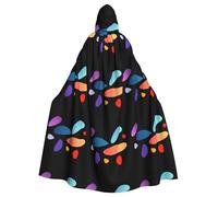 YYHHAOFA La cape à capuche imprimée aux formes fantastiques pour adulte est un poncho à capuche super grand, confortable et durable pour Halloween