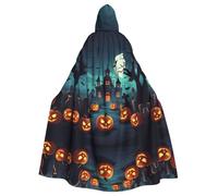 YYHHAOFA La cape à capuche imprimée citrouille d'Halloween pour adulte est une cape super grande, confortable et durable