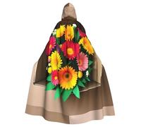 YYHHAOFA La cape à capuche imprimée de fleurs dans une boîte en carton pour adulte est une cape super grande, confortable et durable