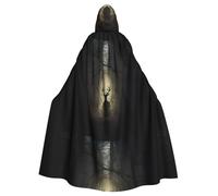 YYHHAOFA La cape à capuche imprimée forêt mystérieuse pour adulte est un poncho à capuche super grand, confortable et durable pour Halloween