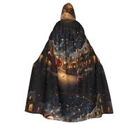 YYHHAOFA La cape à capuche imprimée Magic of Christmas pour adulte est un poncho à capuche super grand, confortable et durable pour Halloween