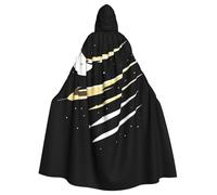 YYHHAOFA La cape à capuche imprimée Meteor Hits the Moon pour adulte est un poncho à capuche super grand, confortable et durable pour Halloween