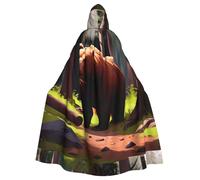 YYHHAOFA La cape à capuche imprimée ours marron dans la forêt pour adulte est une cape super grande, confortable et durable