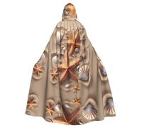 YYHHAOFA La cape à capuche pour adulte avec imprimé coquillages et étoiles de mer est une cape super grande, confortable et durable