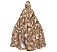 YYHHAOFA La cape à capuche pour adulte avec imprimé coquillages sable est une cape super grande, confortable et durable