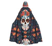 YYHHAOFA La cape à capuche pour adulte avec imprimé crâne Jour des morts est une cape super grande, confortable et durable