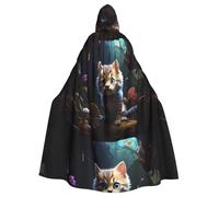 YYHHAOFA La cape à capuche pour adulte avec imprimé petit chat curieux est une cape super grande, confortable et durable conçue pour les adultes
