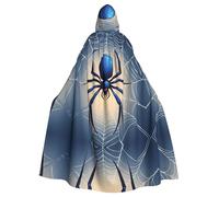 YYHHAOFA La cape à capuche pour adulte imprimée araignée bleue sur toile d'araignée est une cape super grande, confortable et durable