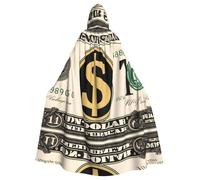 YYHHAOFA La cape à capuche pour adulte imprimée avec signe dollar doré est une cape super grande, confortable et durable