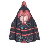 YYHHAOFA La cape à capuche pour adulte imprimée « Bicycle Under The Heart Tree » est une cape super grande, confortable et durable