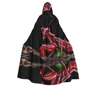 YYHHAOFA La cape à capuche pour adulte imprimée Blade Red Praying Mantis est une cape super grande, confortable et durable