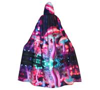 YYHHAOFA La cape à capuche pour adulte imprimée champignon fluorescent est une cape super grande, confortable et durable