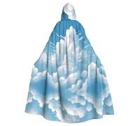 YYHHAOFA La cape à capuche pour adulte imprimée ciel bleu et nuages blancs est une cape super grande, confortable et durable