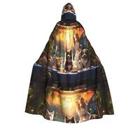 YYHHAOFA La cape à capuche pour adulte imprimée Cute Pet Paradise est un poncho à capuche super grand, confortable et durable pour Halloween