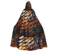 YYHHAOFA La cape à capuche pour adulte imprimée de fragments d'écailles de dragon est un poncho à capuche super grand, confortable et durable pour Halloween