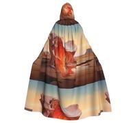 YYHHAOFA La cape à capuche pour adulte imprimée fragments lisses est un poncho à capuche super grand, confortable et durable pour Halloween