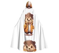 YYHHAOFA La cape à capuche pour adulte imprimée hérisson de dessin animé est un poncho à capuche super grand, confortable et durable pour Halloween