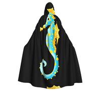 YYHHAOFA La cape à capuche pour adulte imprimée hippocampe à pois est un poncho à capuche super grand, confortable et durable pour Halloween