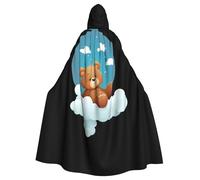 YYHHAOFA La cape à capuche pour adulte imprimée Little Bear on the Cloud est une cape super grande, confortable et durable conçue pour les adultes