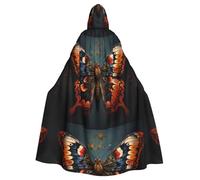 YYHHAOFA La cape à capuche pour adulte imprimée papillon coloré est un poncho à capuche super grand, confortable et durable pour Halloween