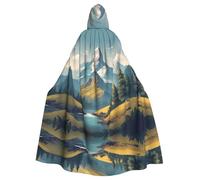 YYHHAOFA La cape à capuche pour adulte imprimée paysage de montagne est une cape super grande, confortable et durable
