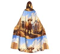YYHHAOFA La cape à capuche pour adulte imprimée Quiet Bull est un poncho à capuche super grand, confortable et durable pour Halloween