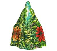 YYHHAOFA La cape à capuche pour adulte imprimée scène de jungle tropicale est une cape super grande, confortable et durable