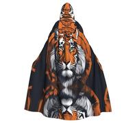 YYHHAOFA La cape à capuche pour adulte imprimée tigre cool est une cape super grande, confortable et durable