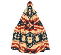 YYHHAOFA La cape à capuche rétro américaine imprimée pour adulte est un poncho à capuche super grand, confortable et durable pour Halloween