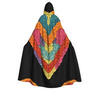 YYHHAOFA La cape à capuche tricotée colorée imprimée cœur d'Halloween pour adulte est une cape super grande, confortable et durable