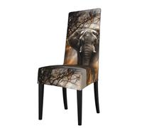 YYHHAOFA La housse de chaise de salle à manger imprimée éléphant africain tropical est facile à démonter et fabriquée en tissu haute résilience qui est résistant à l'usure
