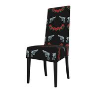 YYHHAOFA La housse de chaise de salle à manger imprimée Twin Guns and Roses est facile à démonter et fabriquée en tissu haute résilience résistant à l'usure