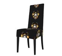 YYHHAOFA La housse de chaise de salle à manger tendance imprimée crâne de flamme est facile à démonter et fabriquée en tissu haute résilience qui est résistant à l'usure