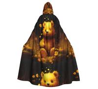 YYHHAOFA Little Bear In The Fallen Leaves Printing Cape à capuche pour adulte sans fermeture éclair, confortable pour les fêtes costumées