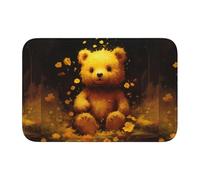 YYHHAOFA Little Bear in The Fallen Leaves Tapis de sol antidérapant et épais lavable pour salle de bain, chambre à coucher, 40,6 x 61 cm