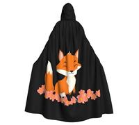 YYHHAOFA Little Fox In The Petals Print Cape à capuche pour adulte sans fermeture éclair, confortable pour les fêtes costumées