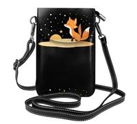 YYHHAOFA Little Fox In The Starry Sky Pattern Petit sac à bandoulière en cuir pour femme, imperméable et durable
