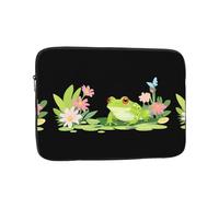 YYHHAOFA Little Frog in the Florals Picture Housse de protection pour ordinateur portable - Housse résistante aux chocs pour ordinateur portable de 17" - Pour homme et femme, voyage d'affaires, bureau