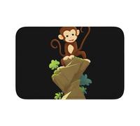 YYHHAOFA Little Monkey Climbing The Mountain Pattern Crystal Velvet Lock Edge Tapis de sol pour chambre à coucher, salon, dortoir, décoration de la maison