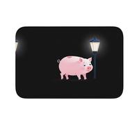 YYHHAOFA Little Pink Pig Under The Street Light Tapis de sol antidérapant et épais lavable pour salle de bain, chambre à coucher, 40,6 x 61 cm