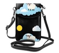 YYHHAOFA Little Sheep On The White Cloud Pattern Petit sac à bandoulière en cuir pour femme, imperméable et durable