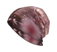 YYHHAOFA Little Tiger Under The Cherry Blossom Tree Bonnet tricoté pour adulte, décontracté, chapeau élastique sans bord, unisexe, noir