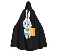 YYHHAOFA Little White Rabbit Looking At The Enveloppe Pattern Halloween Adulte Cape à Capuche Vêtements Homme et Femme Manteau Jeu de rôle